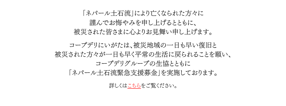「ネパール土石流緊急支援募金」にご協力をお願いします