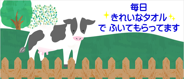 牛乳の生産者に『まごころタオル』をおくろう！